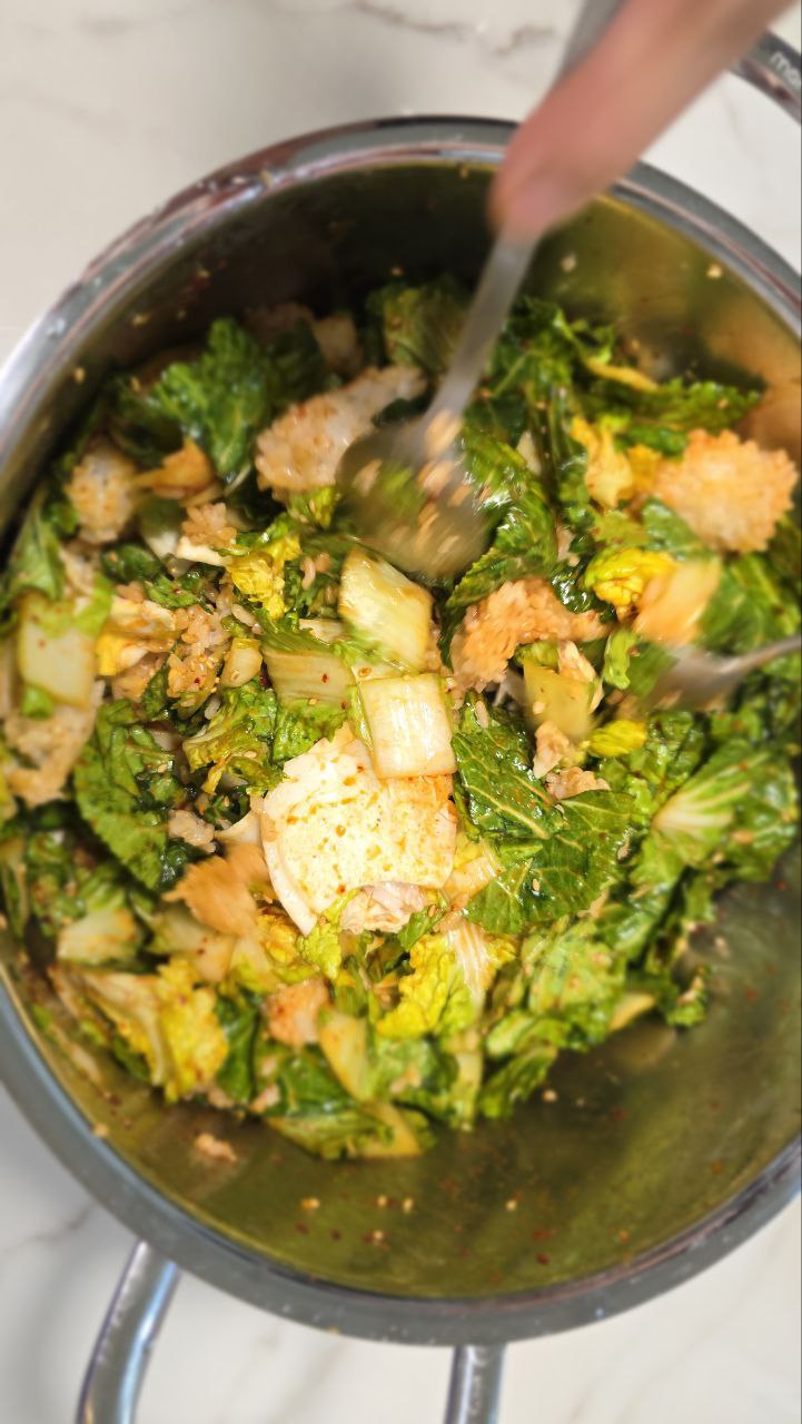 봄동비빔밥 비빈 후